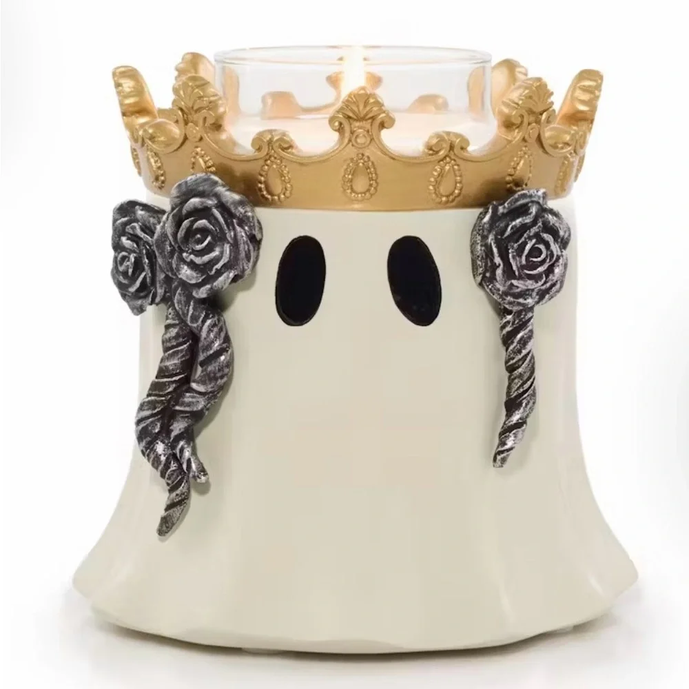 Yankee Candle Royal Ghost Halloween Jar Candle Holder Crown NEW In Box